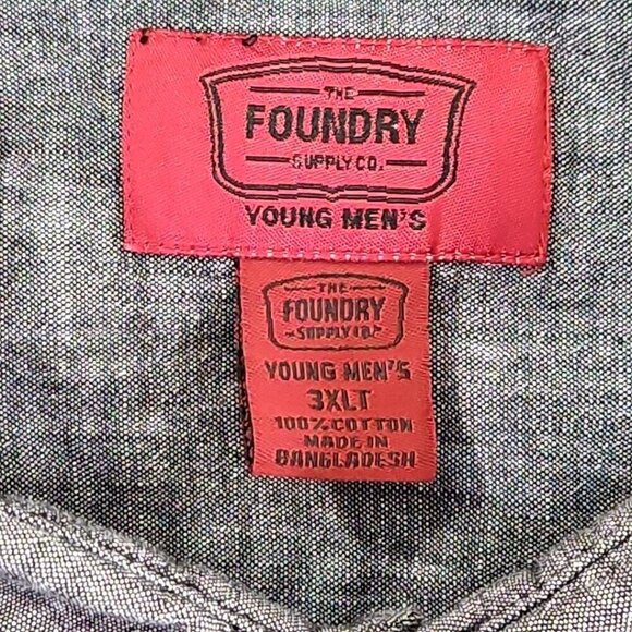 The Foundry Short Sleeve Shirt Men's 3XL Black Button Pockets Workwear EUC LN - Picture 6 of 11